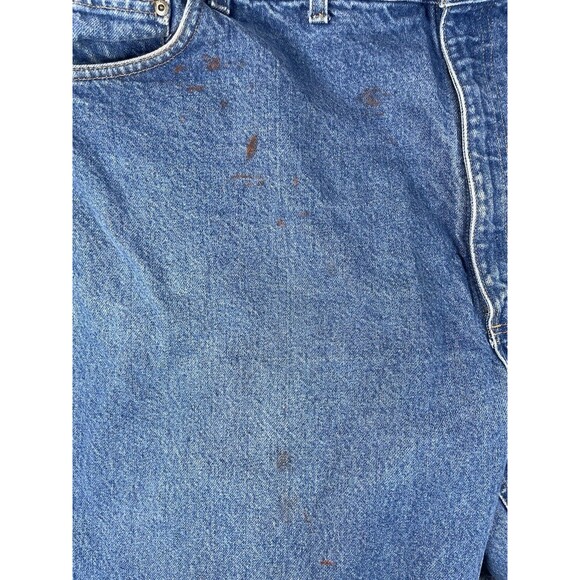 Carhartt Jeans Men's 50 X 32 Blue Denim Relaxed Fit 100% Cotton Grunge Paint - Picture 5 of 11